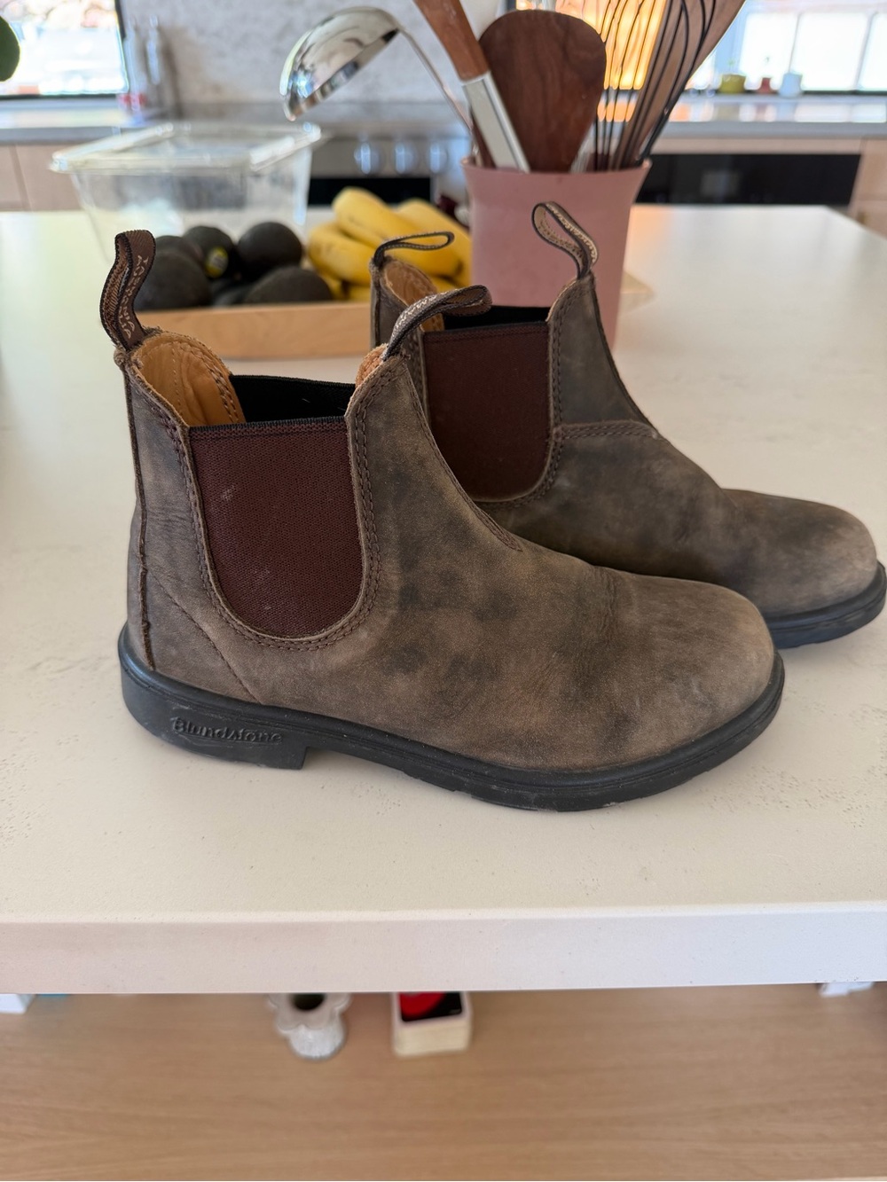 Blundstone Kids Dusty Brown Chelsea Boots with Dark Brown Elastic